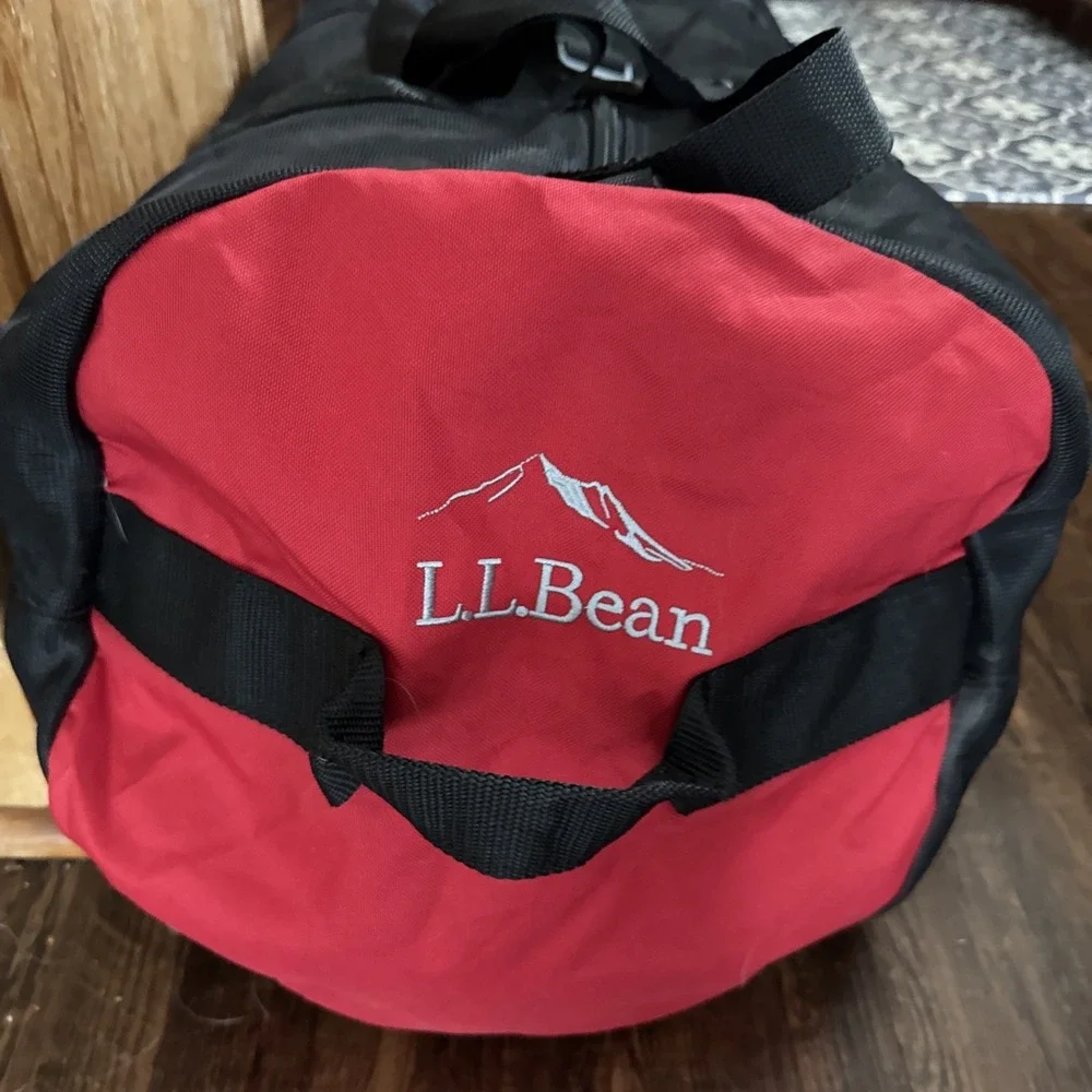 Vtg 90s LL Bean Boating Camping Duffle Bag Red Black Mesh XL 30